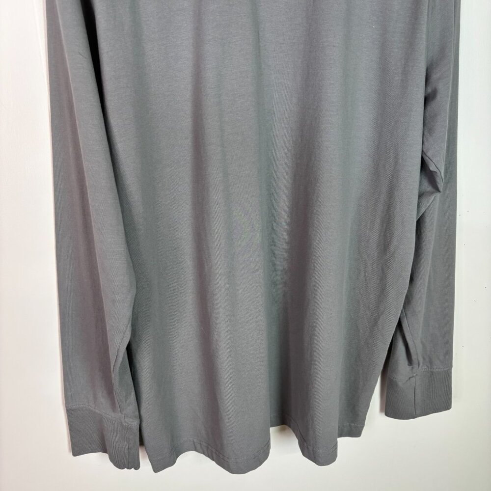 Lands End Shirt Large Henley Gray Stretch Cotton Long Sleeve Casual Men's - Picture 8 of 13